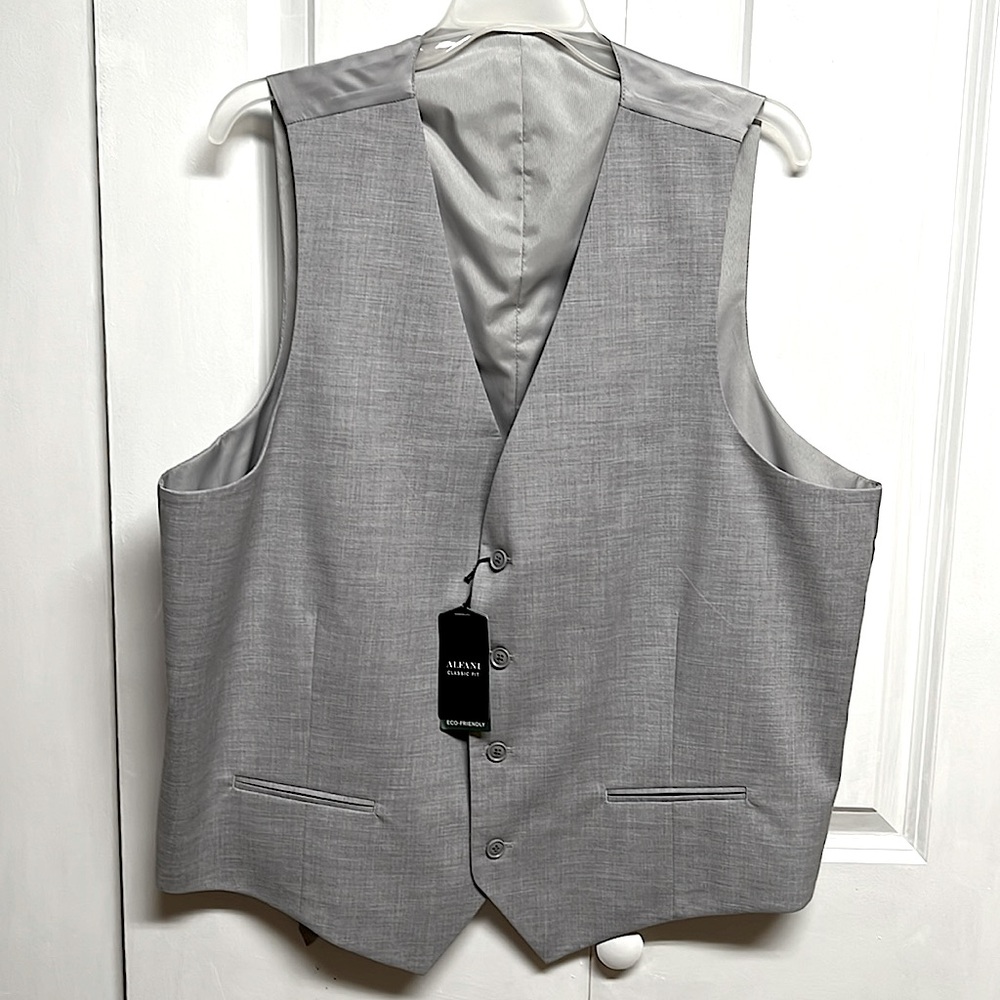 Alfani Classic Fit Light Gray Suit Vest Size XL NWT